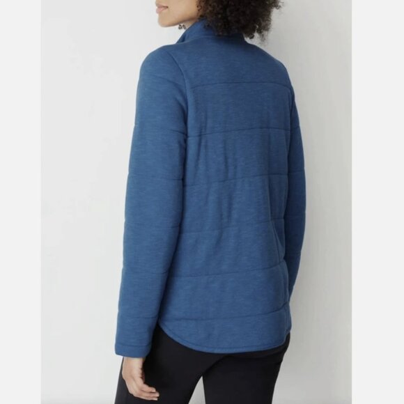 J.Jill Comfy Fit Imperial Blue Quilted Full Zip Jacket Coat - Picture 4 of 10